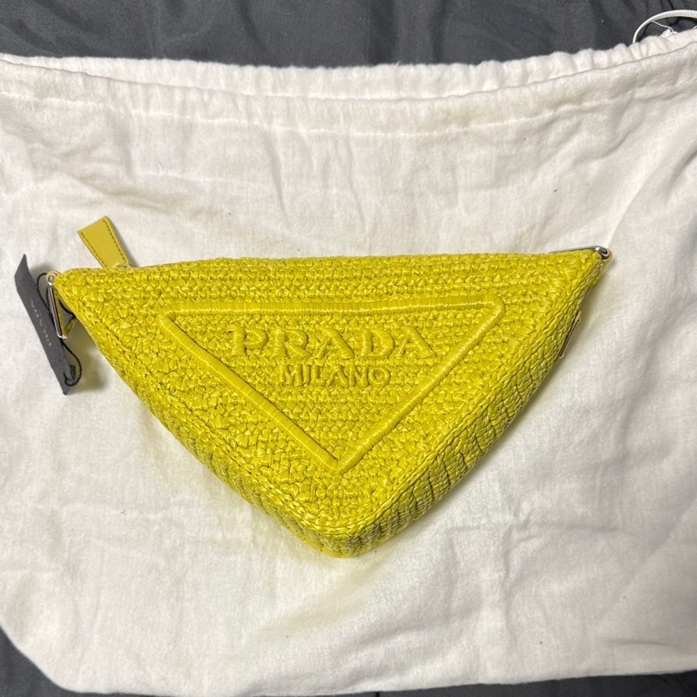 Prada Vibrant Yellow Triangular Pouch